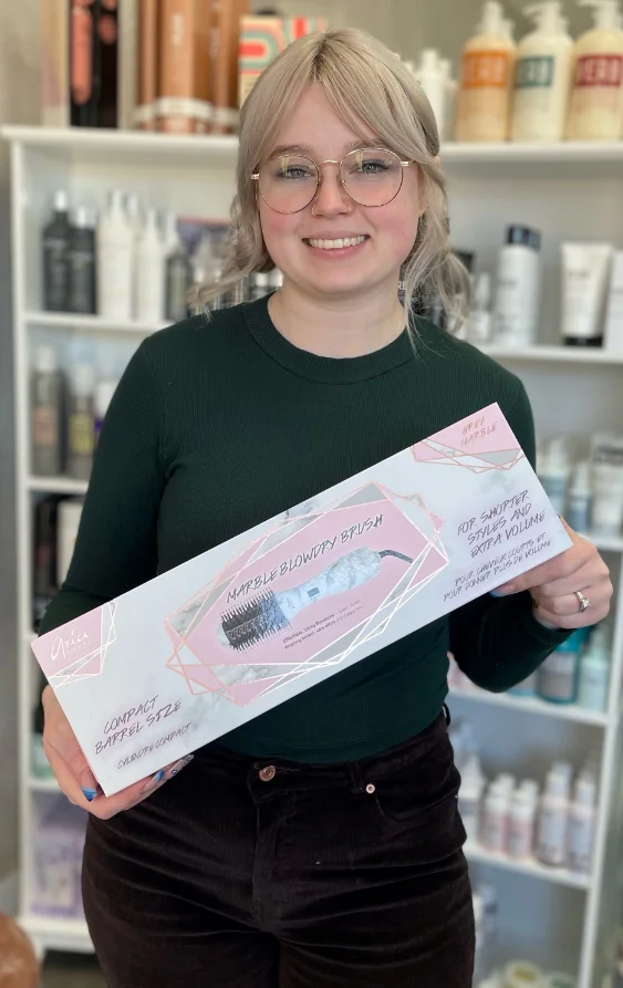 Kennedy Recommends the Marble Blowdry Brush at Sharper Image Hair Design Kennedy Recommends the Marble Blowdry Brush at Sharper Image Hair Design